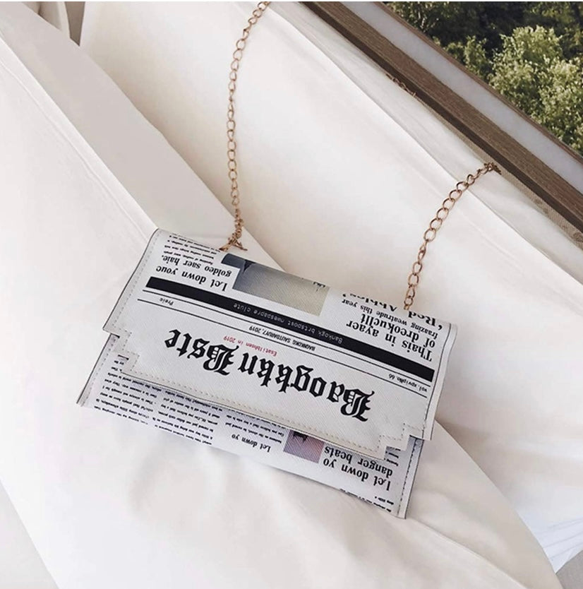 Newspaper Clutch Bag